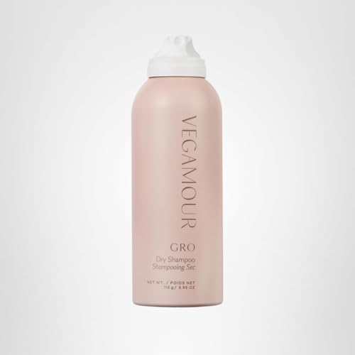 VEGAMOUR GRO Dry Shampoo 3.95 oz can, easy to store and travel-friendly.