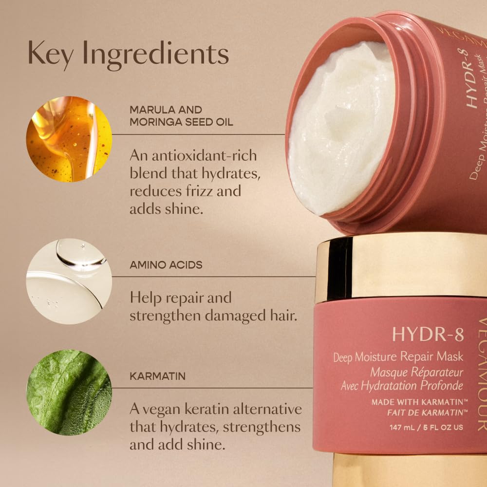 VEGAMOUR HYDR-8 after-use shine and softness on styled hair