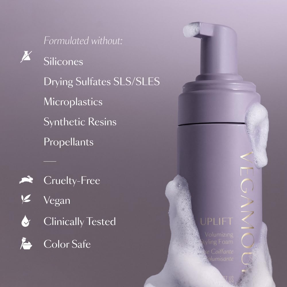 VEGAMOUR UPLIFT non-sticky-finish indicates touchable softness
