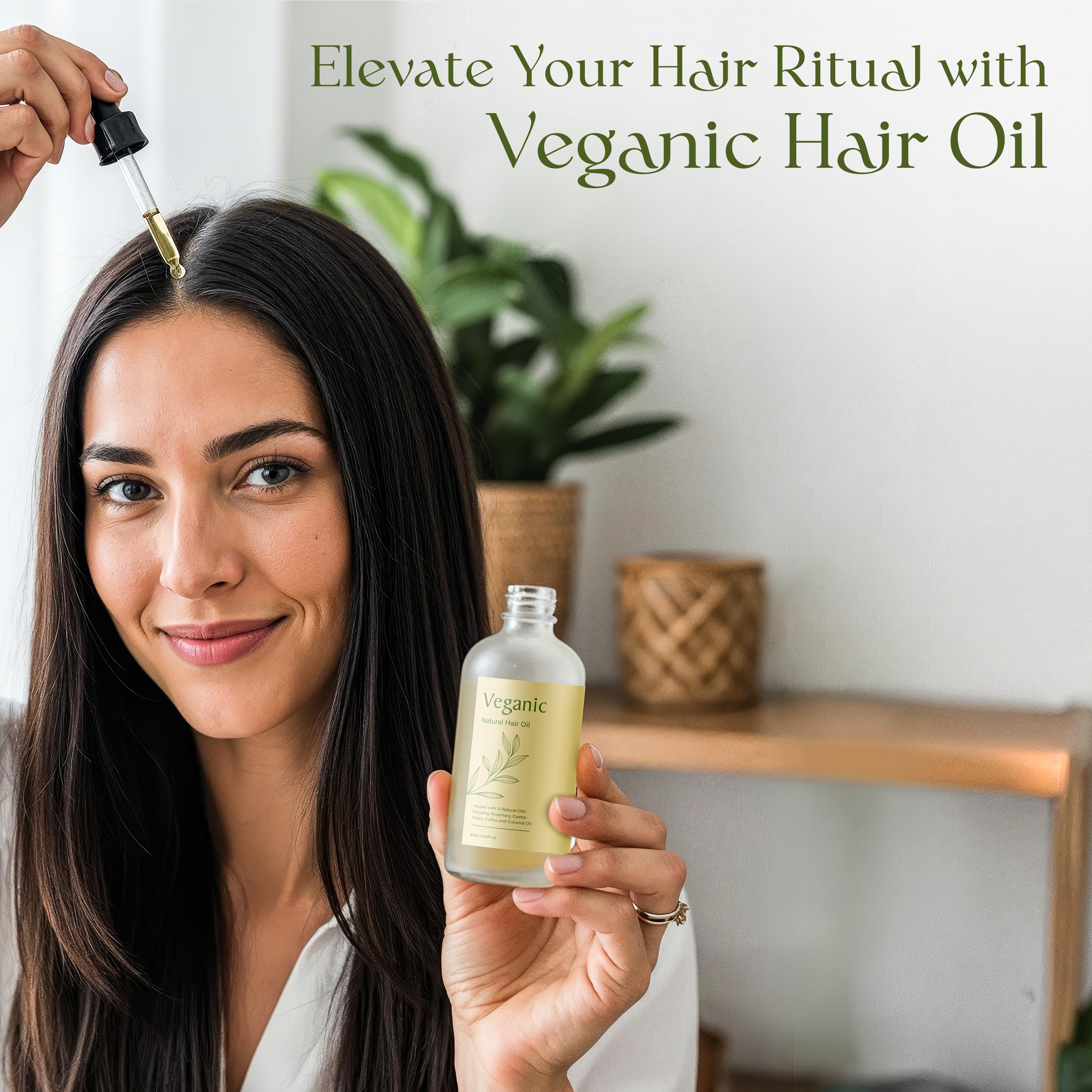 Healthy-looking hair after Veganic Hair Growth Oil use.