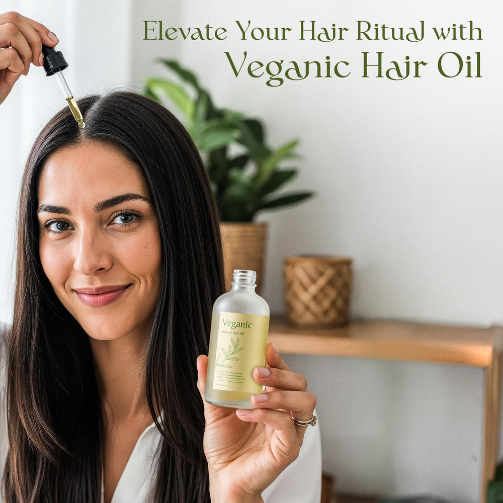 Healthy-looking hair after Veganic Hair Growth Oil use.