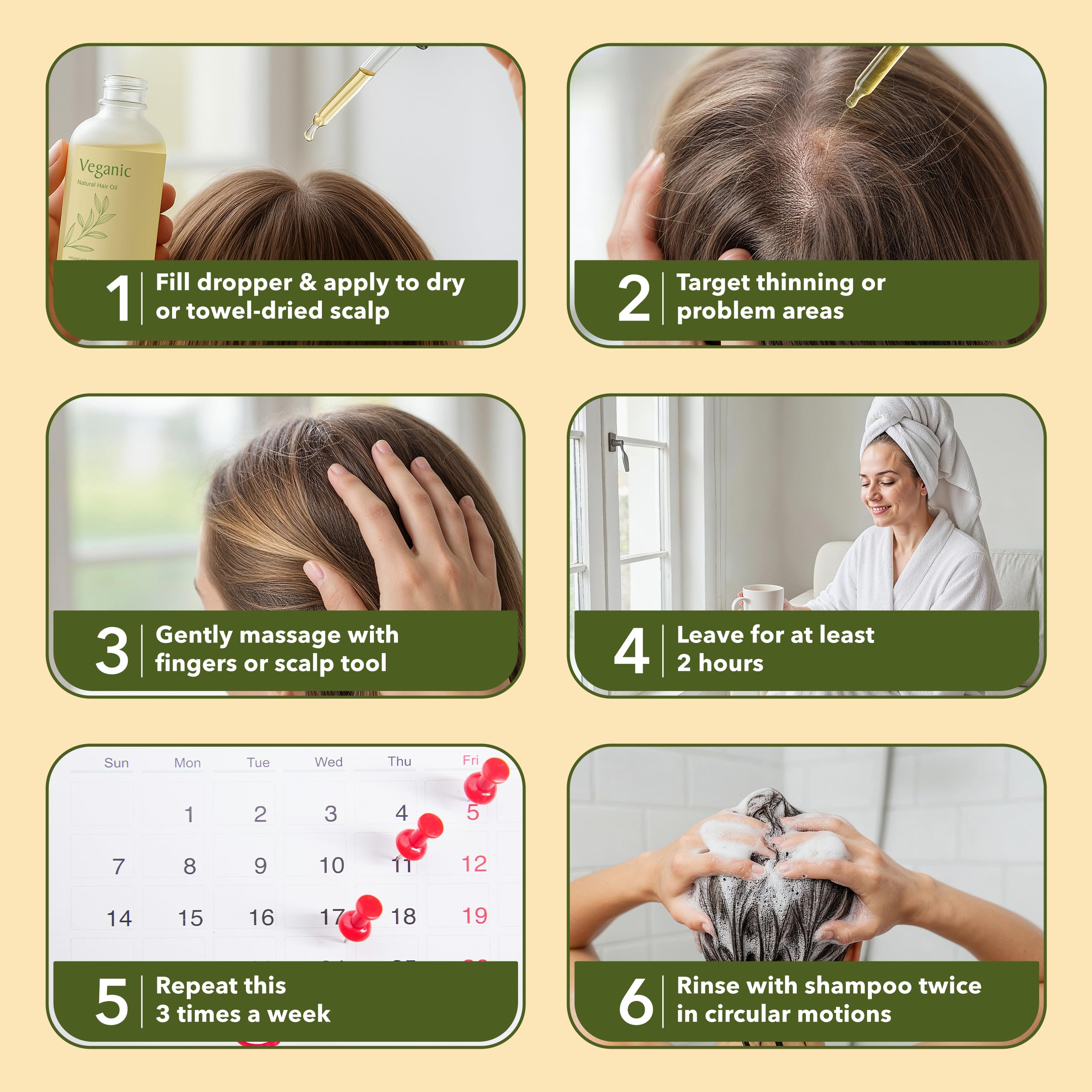 Eco-friendly Veganic packaging for Hair Growth Oil.