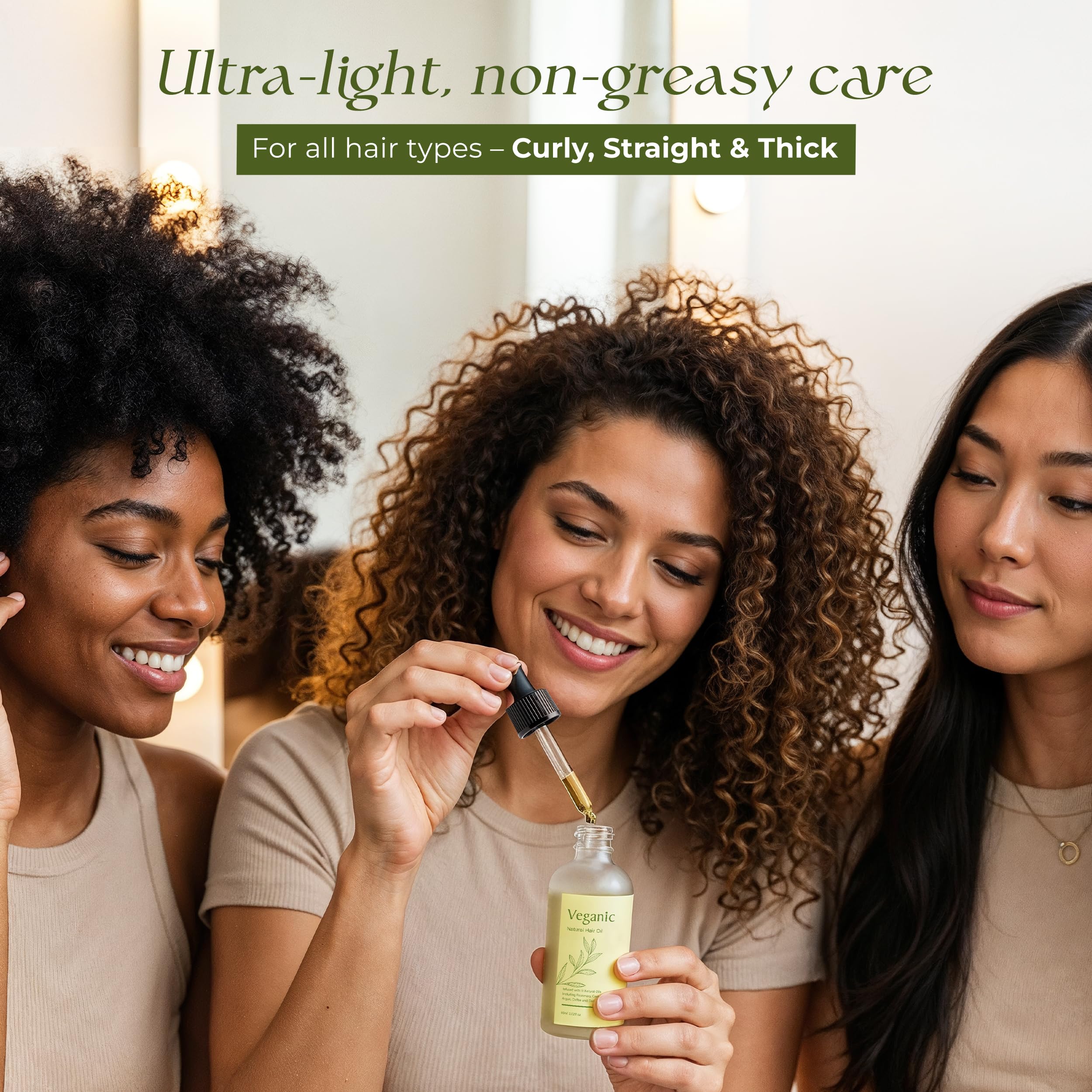 Veganic Hair Growth Oil with rosemary focus for hair nourishment.