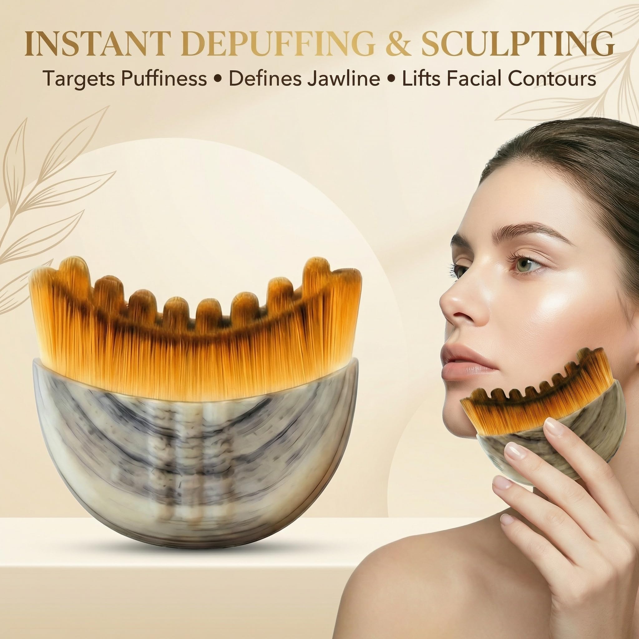 VEKDERTAGE Lymphatic Contour Brush glides over cheeks with comfort and puffiness potential.