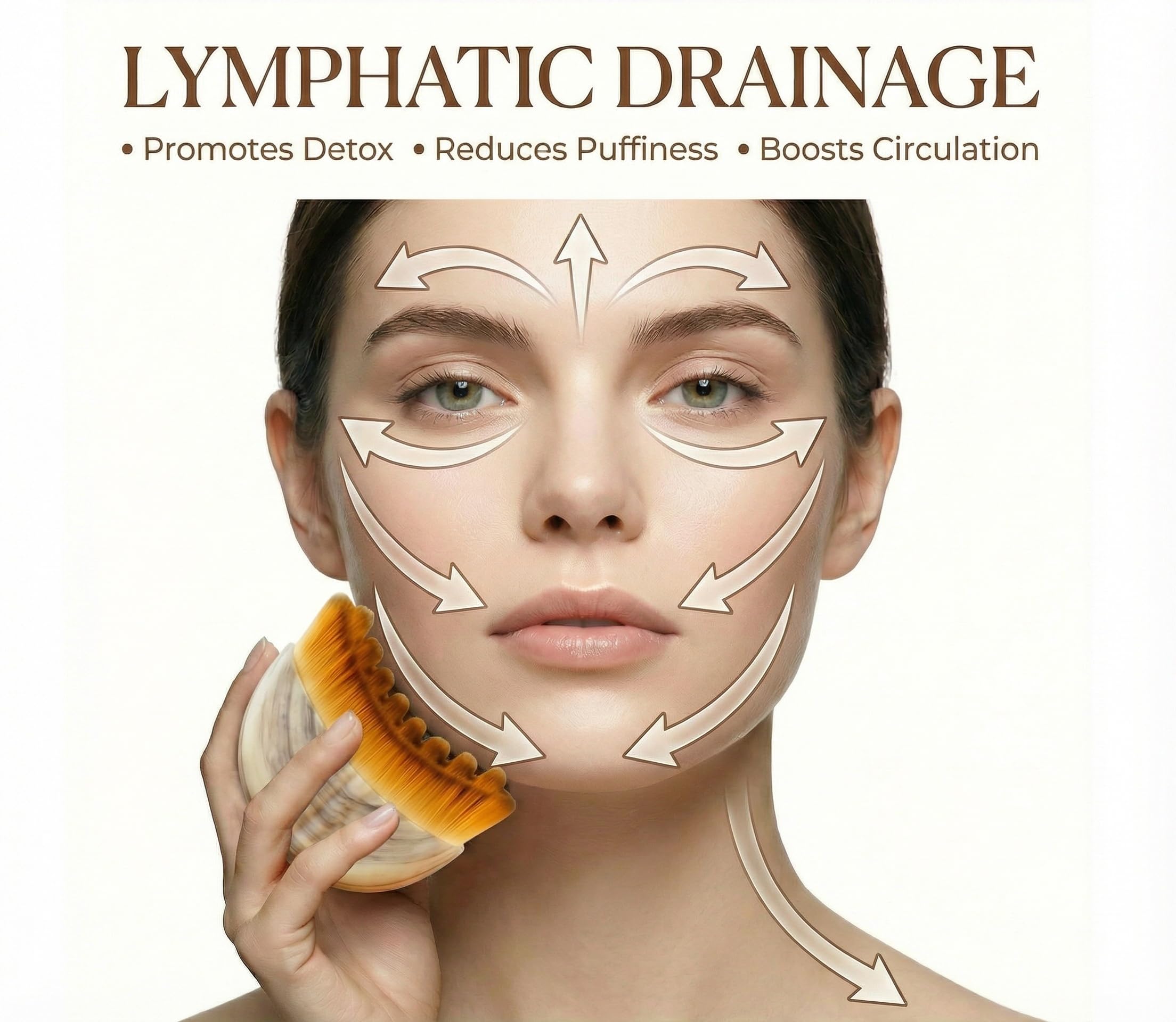 VEKDERTAGE Lymphatic Contour Brush ultra-soft bristles deliver gentle exfoliation and glow.