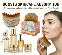 VEKDERTAGE Lymphatic Contour Brush pre-skincare massage improves serum absorption.
