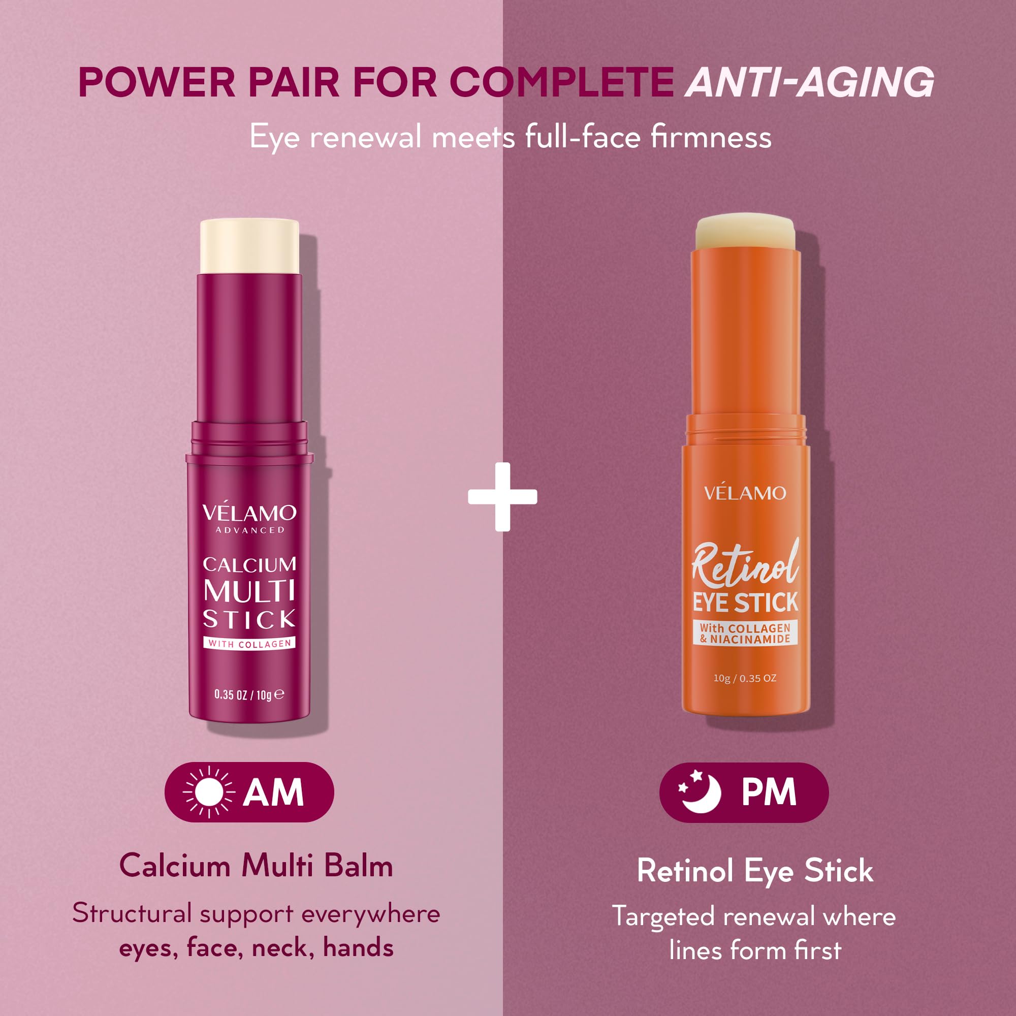 VELAMO ADVANCED Calcium Multi Balm Stick packaging designed for easy travel.