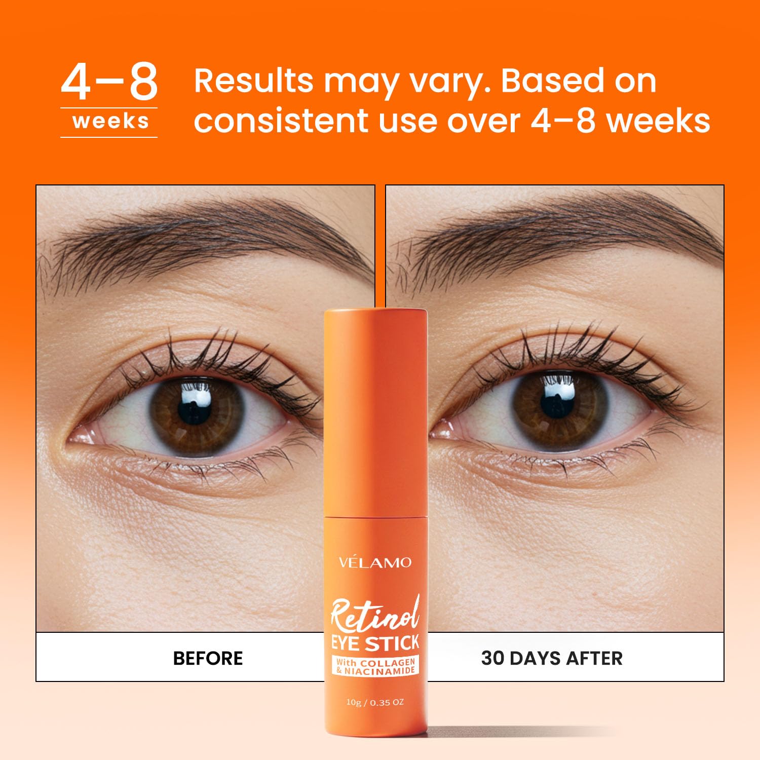 VELAMO ADVANCED Retinol Eye Stick applying under-eye for hydration and smoothness