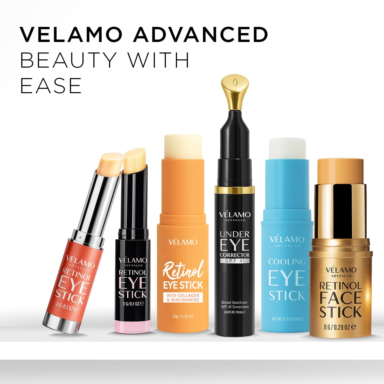 VELAMO ADVANCED Retinol Eye Stick dual-pack supports morning and night routines