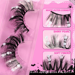 Veleasha Christmas Lashes handmade fibers close-up show delicate texture.