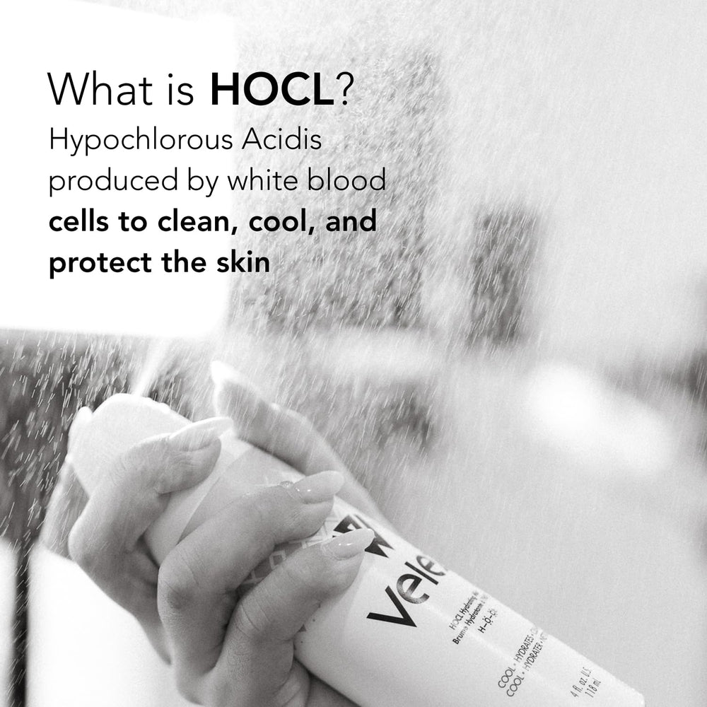 Velez HOCL Hydrating Face Mist after sun care cooling and soothing the skin.