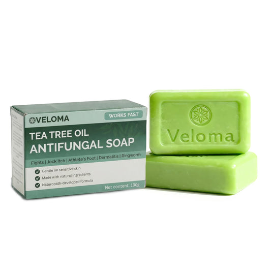 Veloma cleansing bar front packaging showing label and benefits
