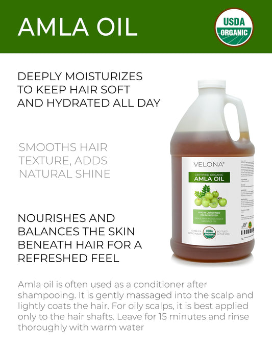 Velona Amla Oil hair gloss focus: penetrates deep for softer, shinier strands