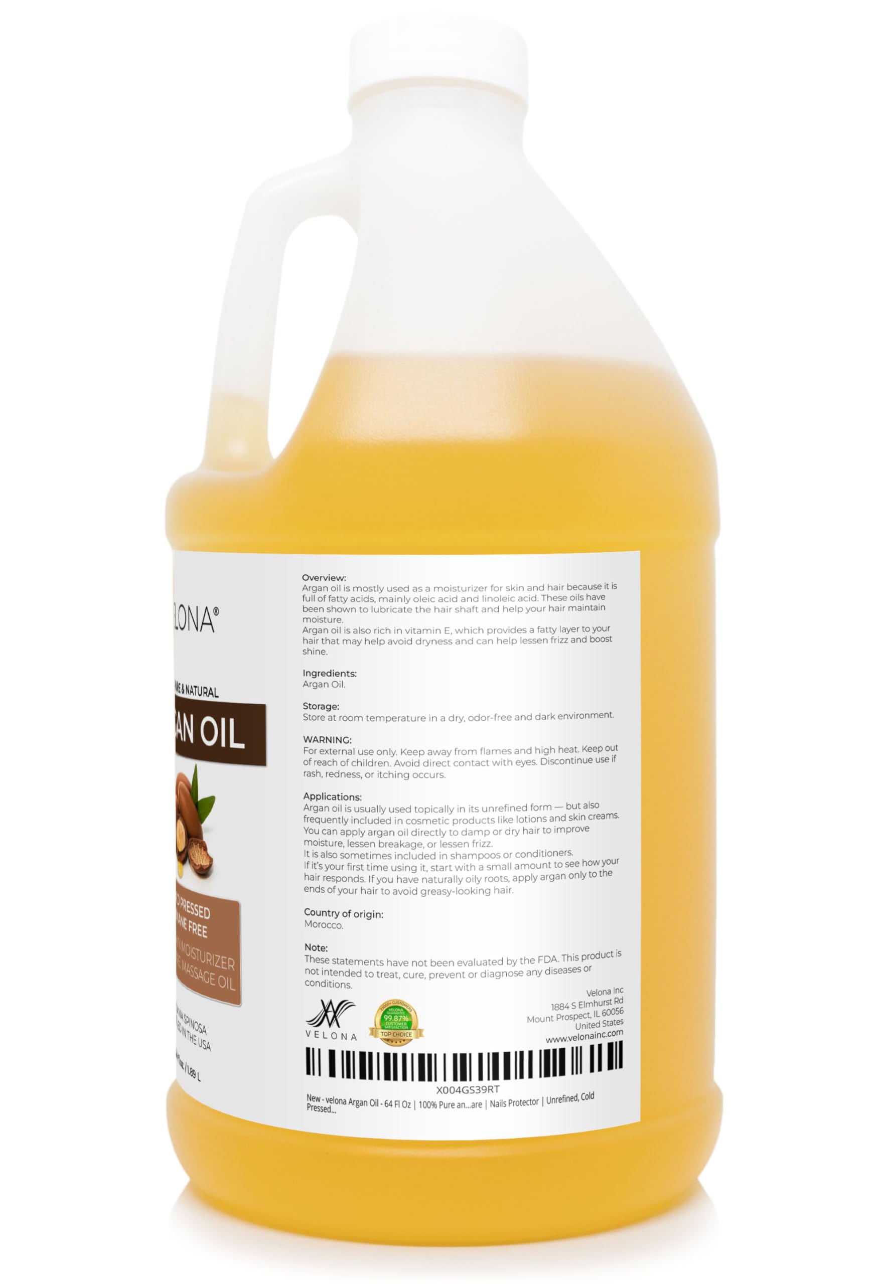 Velona Argan Oil delivers a silky finish for hair and skin rituals