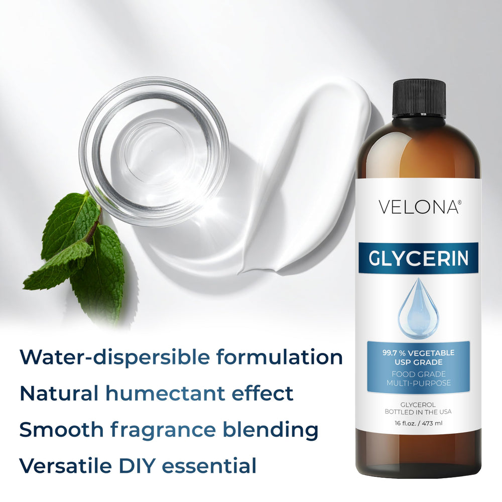 Velona Glycerin Vegetable USP Grade humectant helps skin stay soft and hydrated