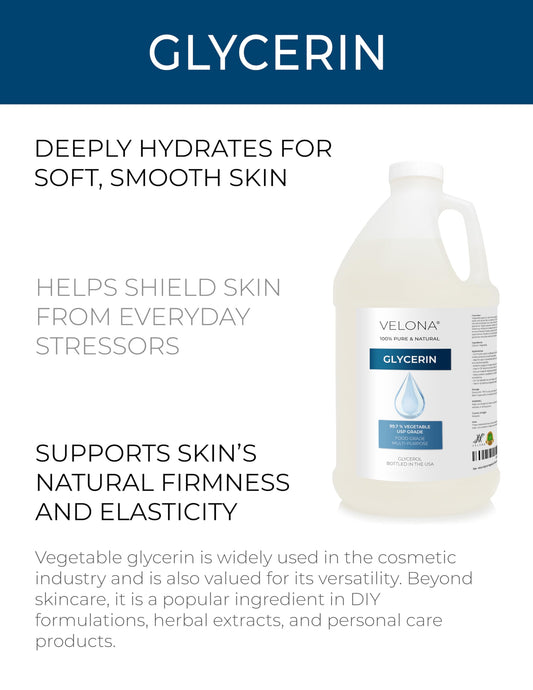 Velona Glycerin Vegetable USP Grade 64 oz pour, ready for DIY formulations