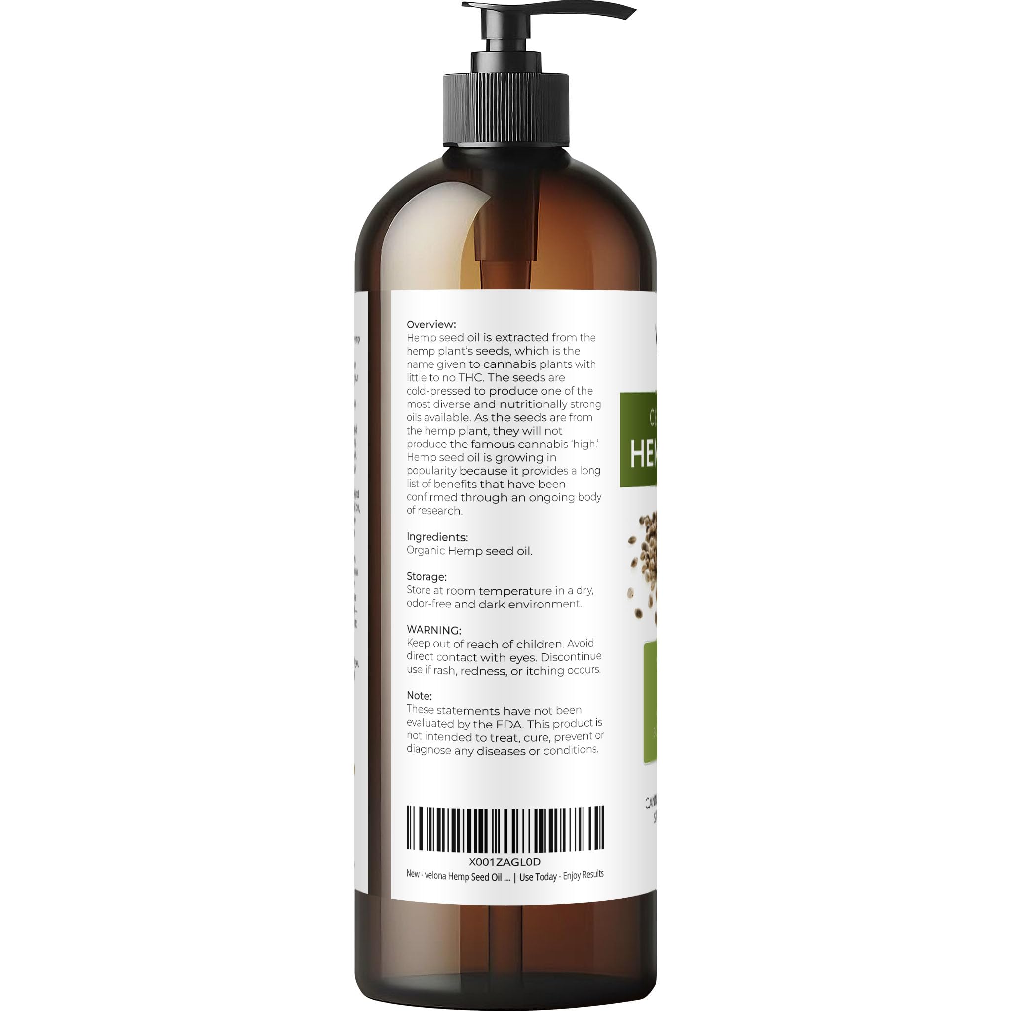 Velona Hemp Seed Oil green hue closeup shows natural, unrefined purity.