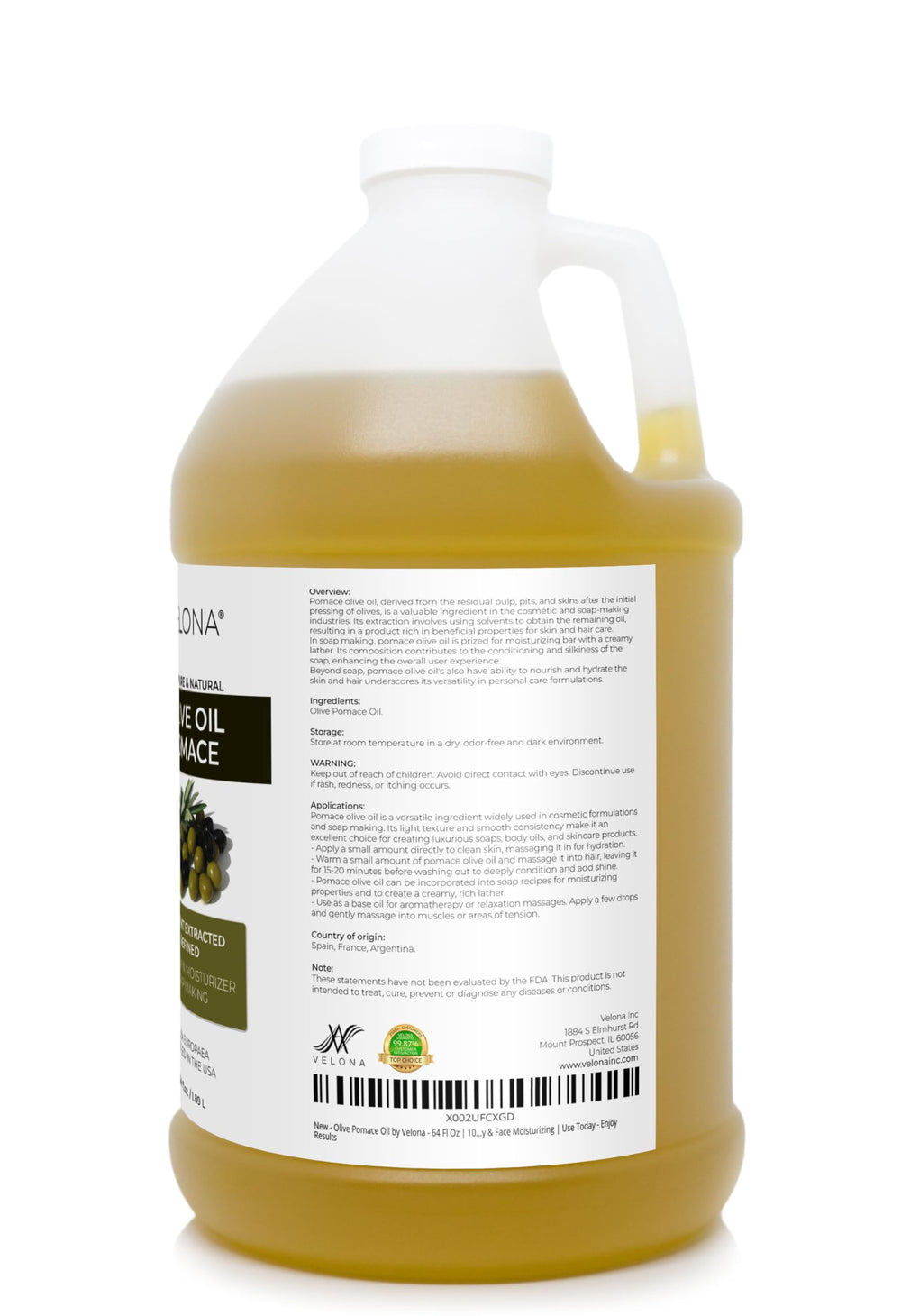 Velona Olive Pomace Oil used in soap making yields creamy lather