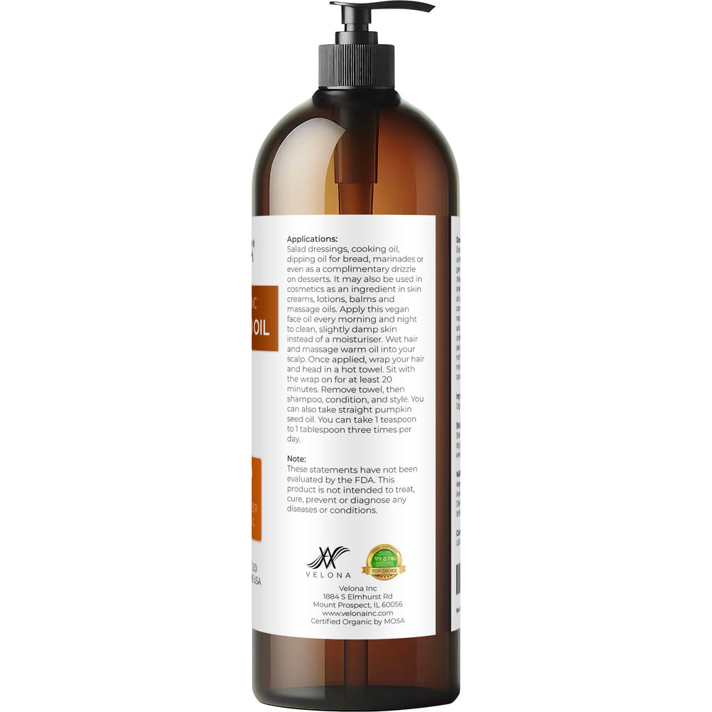 Amber glass bottle emphasizes premium, unrefined oil.