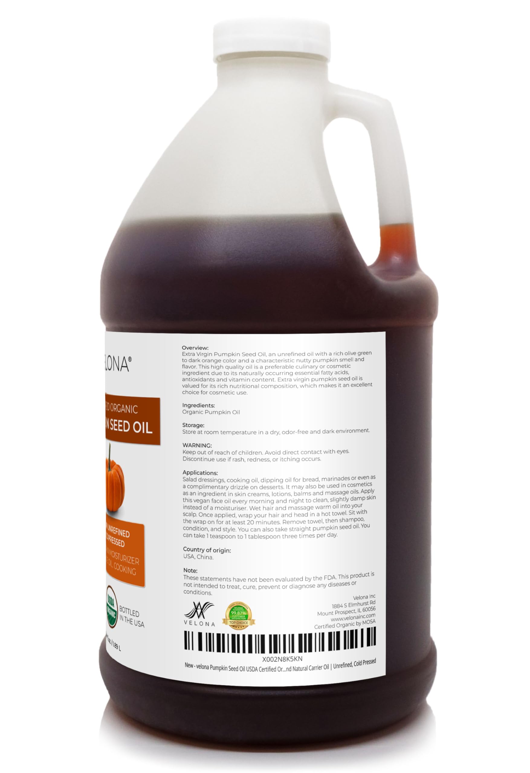 Velona pumpkin seed oil dispensing scene for mess-free use.