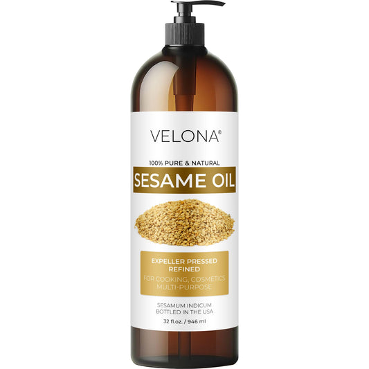 Velona Sesame Seed Oil 32oz bottle showcasing refined purity for everyday use