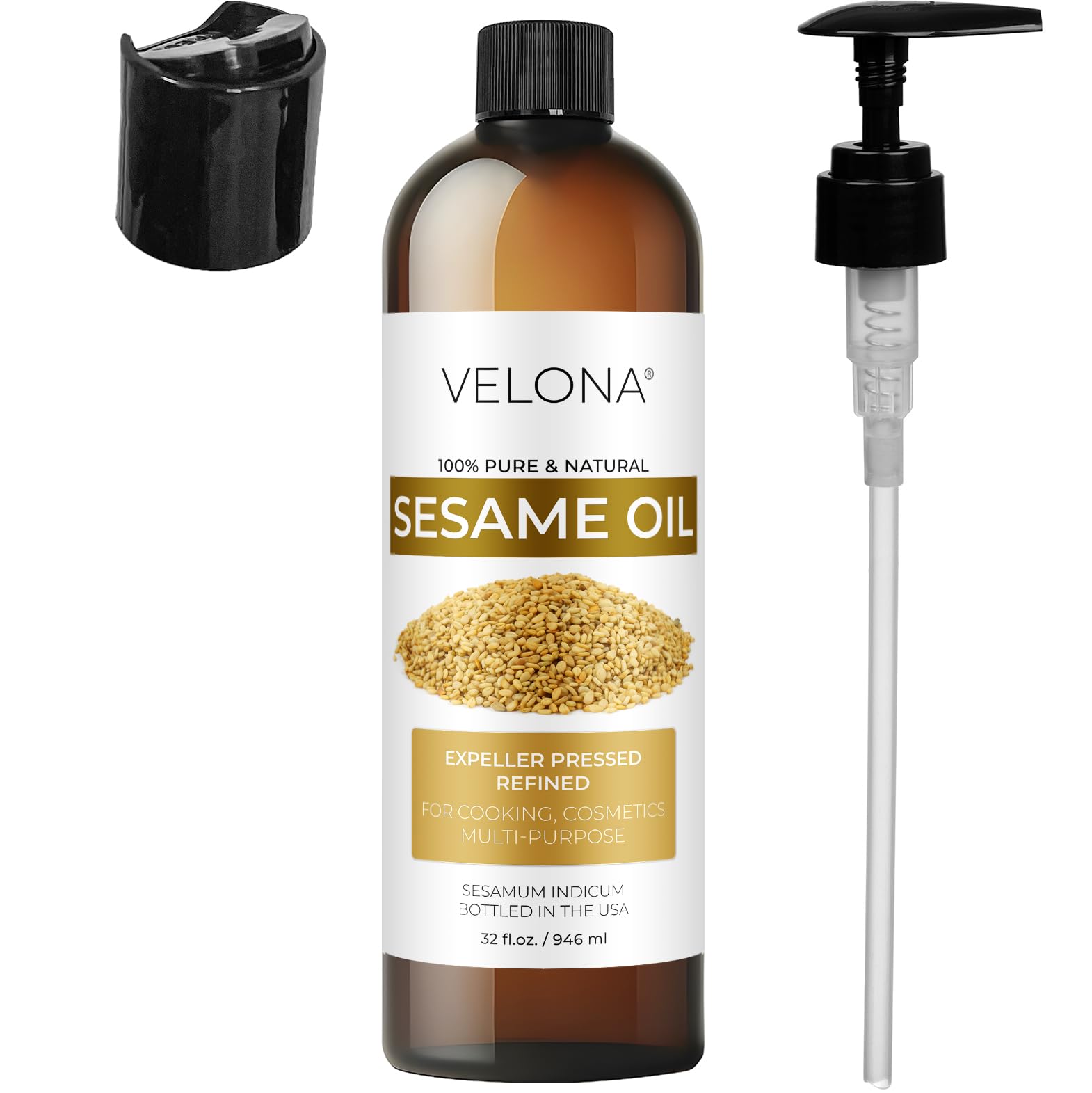 Velona Sesame Seed Oil massage-lotion pairing offers a smooth, luxurious feel during applications