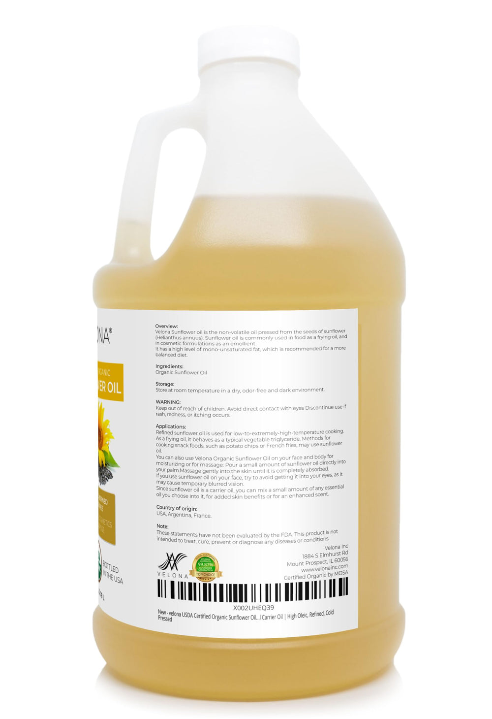 Velona Sunflower Oil kitchen use pan demonstrates neutral flavor and high smoke point