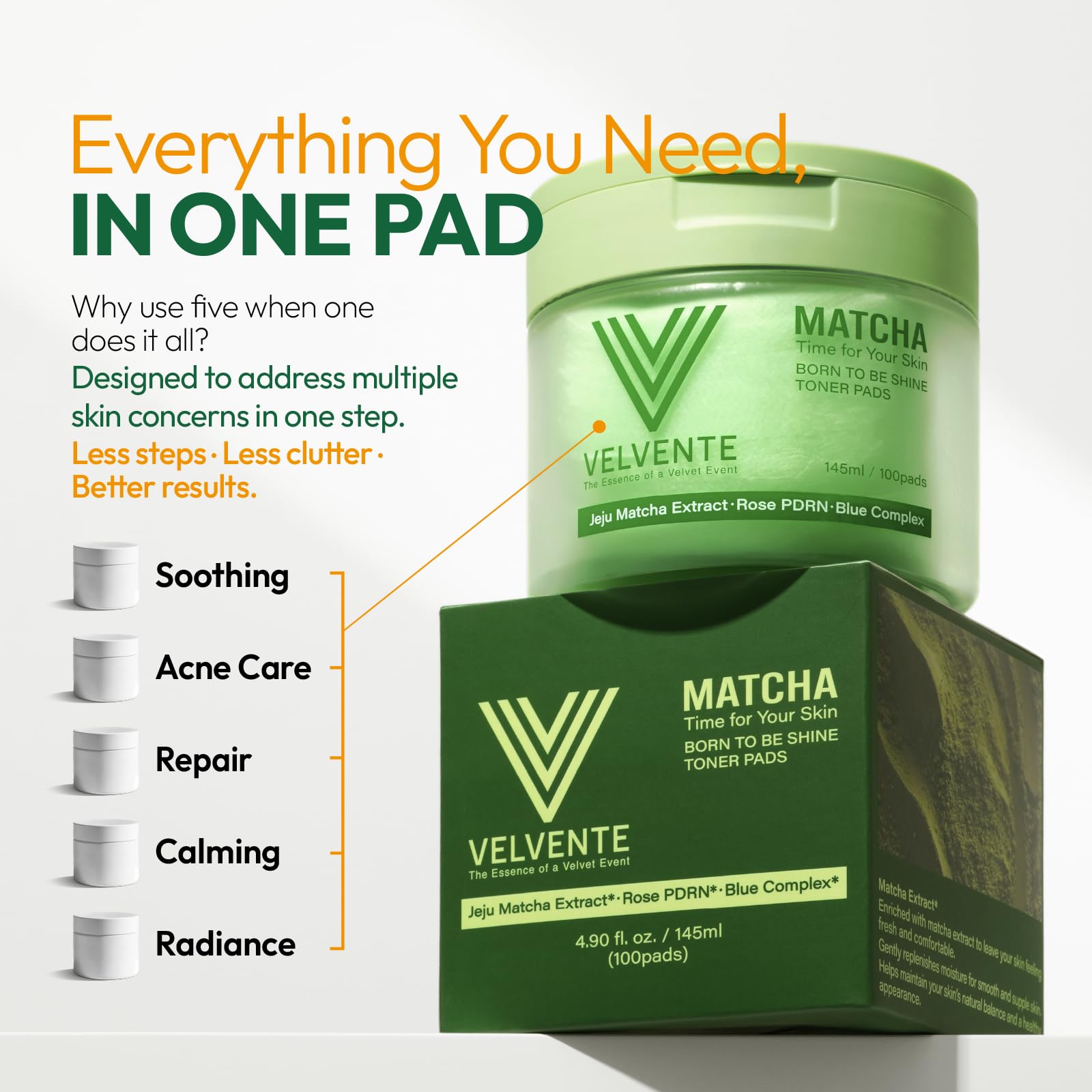 Refrigerated Velvente pad delivers extra cooling relief during routine.