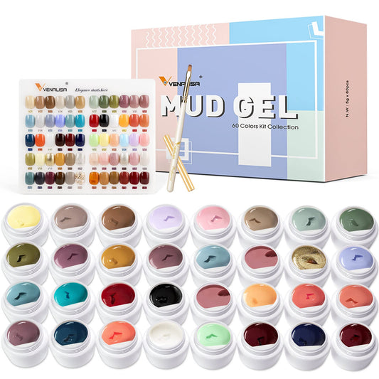 VENALISA 60 colors gel nail kit full palette for versatile nail art.
