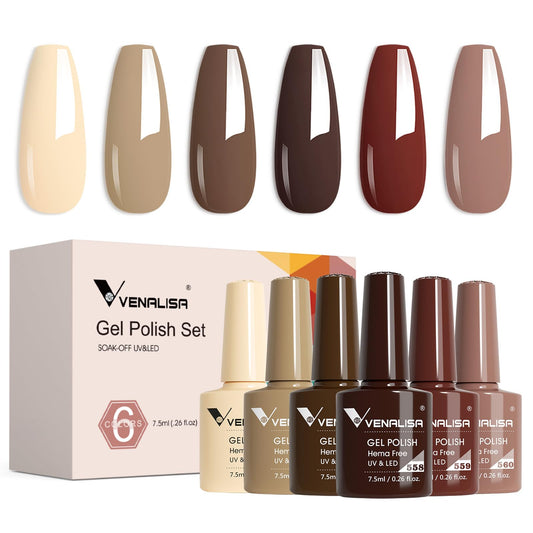 VENALISA brown polish swatch demonstrates opaque coverage in two coats.