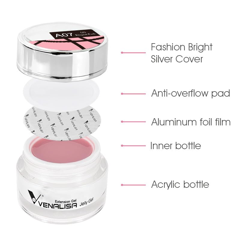 VENALISA Builder Nail Gel alongside base coat demonstrates pairing for durability.