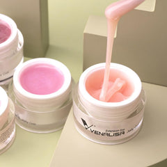 VENALISA Builder Nail Gel before-and-after nails illustrate crack repair.