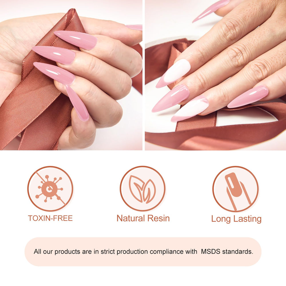 VENALISA jelly pink builder gel swatch for natural-looking nail extensions.