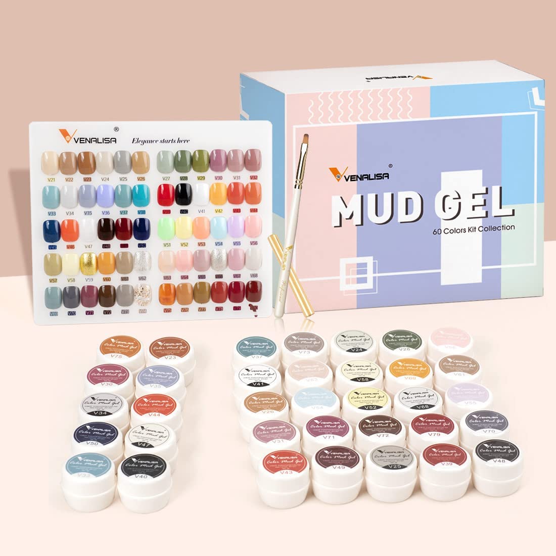 VENALISA painting brushes set for precise nail art details.