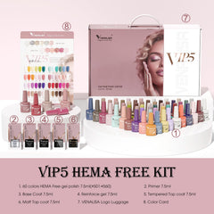 VENALISA VIP5 base coat kit supports strong adhesion for long wear.