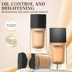 Venrock 24HR foundation brush application for seamless blend