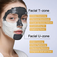 Venrock black mud mask on forehead nose chin demonstrating pore cleansing
