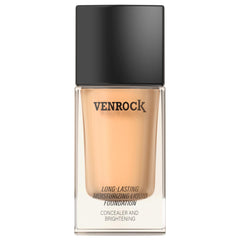 Venrock Foundation shade 02 Beige close-up showing natural tone for a seamless match.