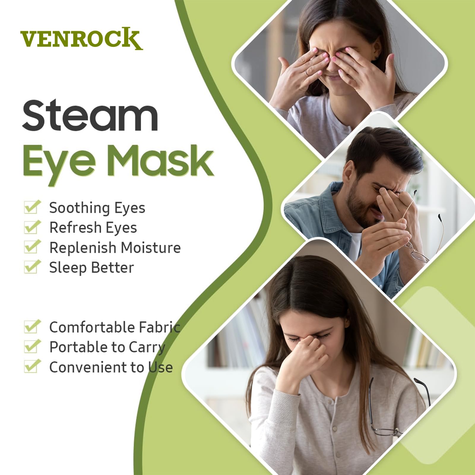 Venrock eye mask activation demonstrates immediate warm relief when opened.