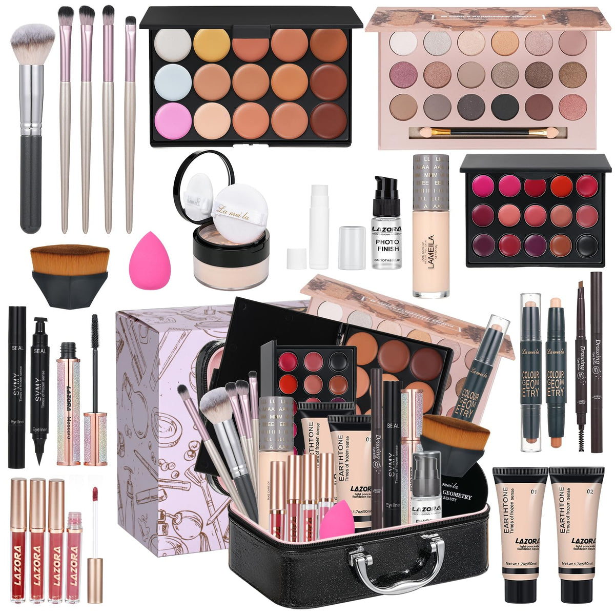 venshun all-in-one makeup kit eyeshadow palette for versatile, blendable color and radiant looks
