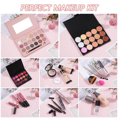 venshun all-in-one makeup kit travel cosmetic bag for organized on-the-go beauty