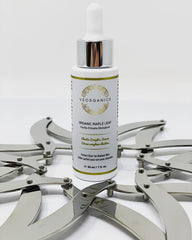 VeOrganics Maple Leaf Serum texture shows quick absorption for smoother skin.