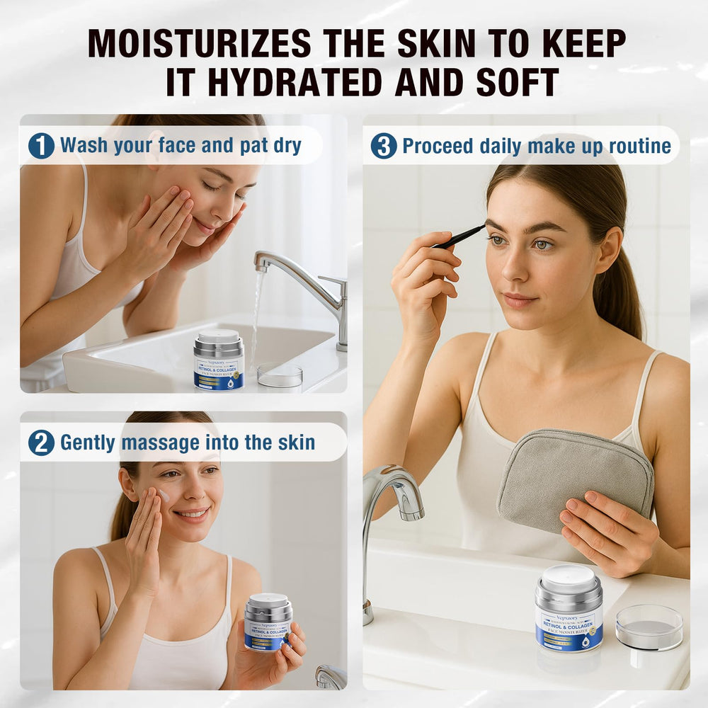 Vepxzory moisturizer on skin showing improved texture.