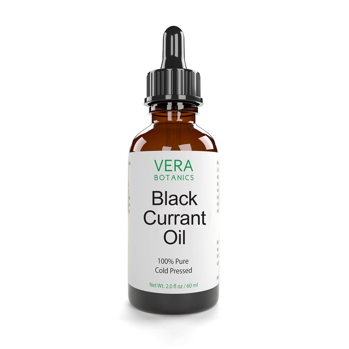 Vera Botanics Black Currant Oil bottle for pure skin care and nourishing hydration
