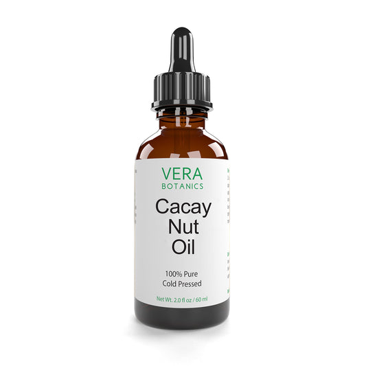 Vera Botanics Cacay Nut Oil bottle for premium skincare and hair nourishment.