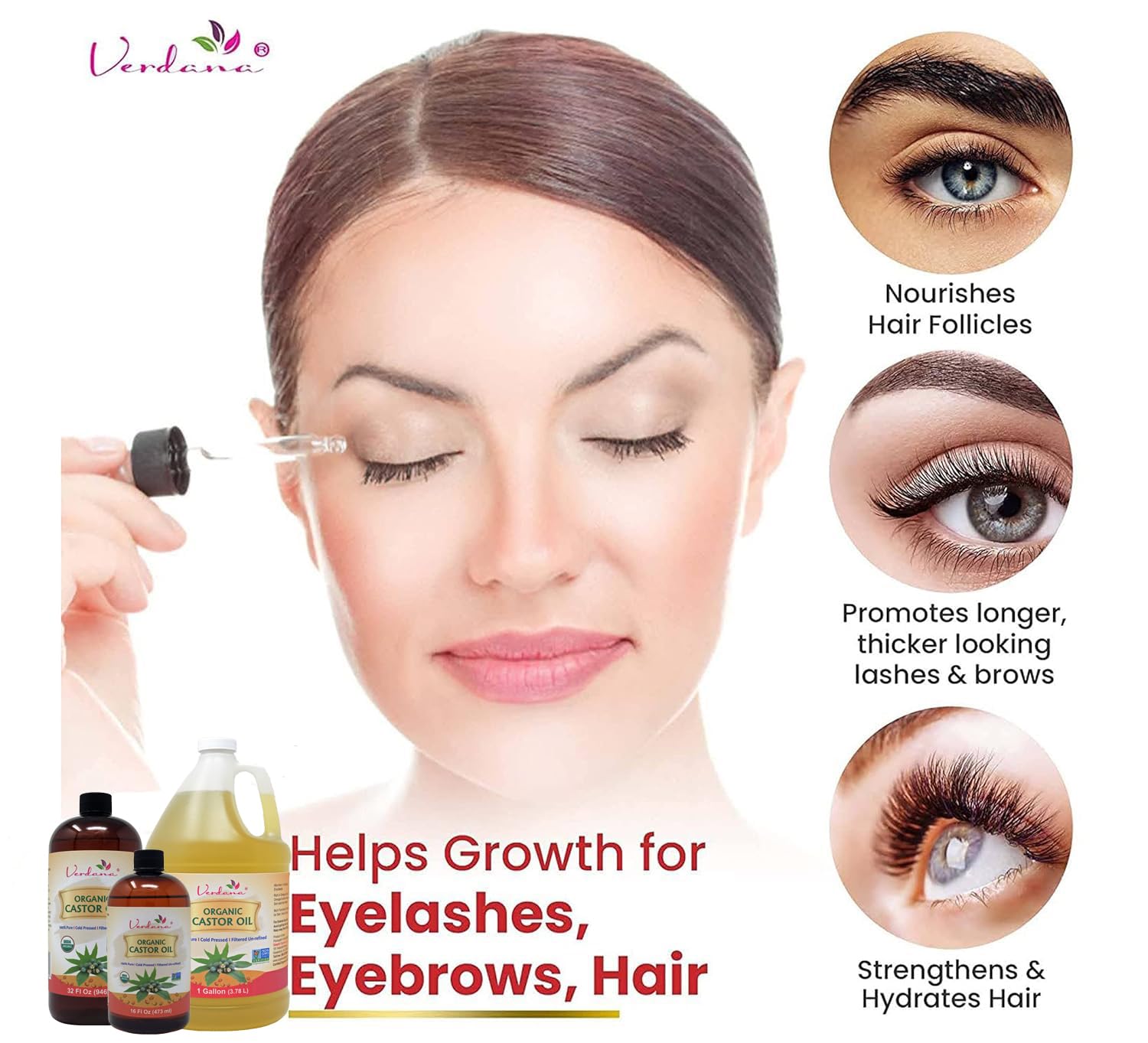 Verdana Organic Castor Oil moisturizes hair and scalp for a gentle care routine.