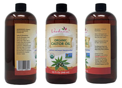 Verdana Organic Castor Oil label details emphasize hexane-free, USDA Organic quality.