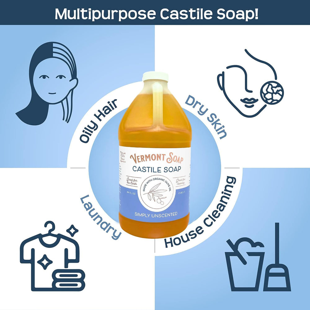 Vermont Soap unscented castile shampoo for oily hair leaves a lightweight, clean feel