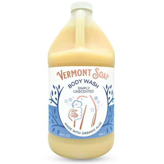 VERMONT SOAP Body Wash unscented bottle for daily moisturizing.