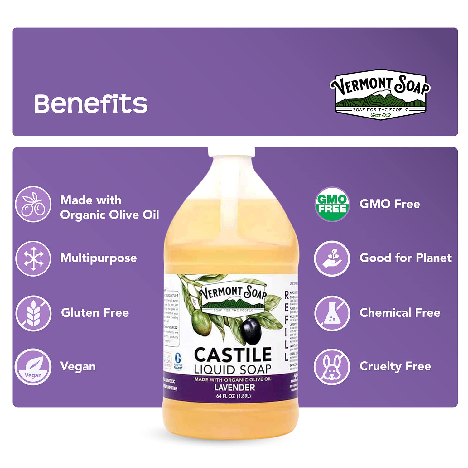 Vermont Soap multipurpose cleaner being used in kitchen and home.